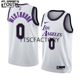 Dres Los Angeles Lakers Russell Westbrook 0 Nike 2022-23 City Edition Bijela Swingman - Dječji